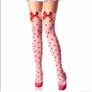 Sexy Red hearts with bow thigh highs    OS